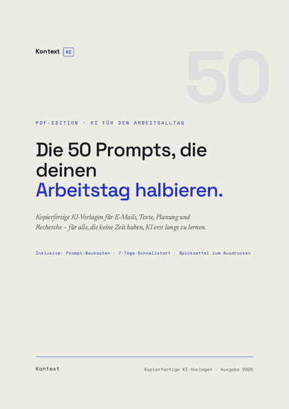 Titelseite: Die 50 Prompts, die deinen Arbeitstag halbieren