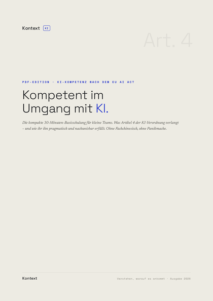 Titelseite: KI-Kompetenz nach dem EU AI Act