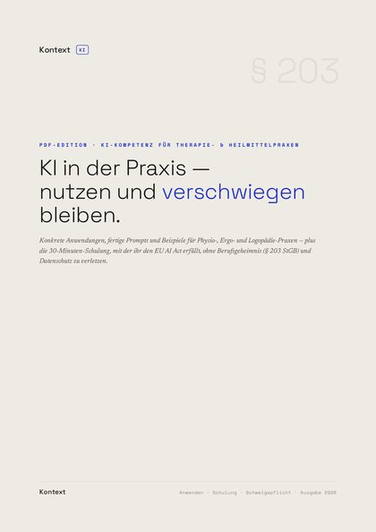 Titelseite: KI-Kompetenz für Therapie- & Heilmittelpraxen